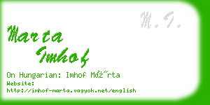marta imhof business card